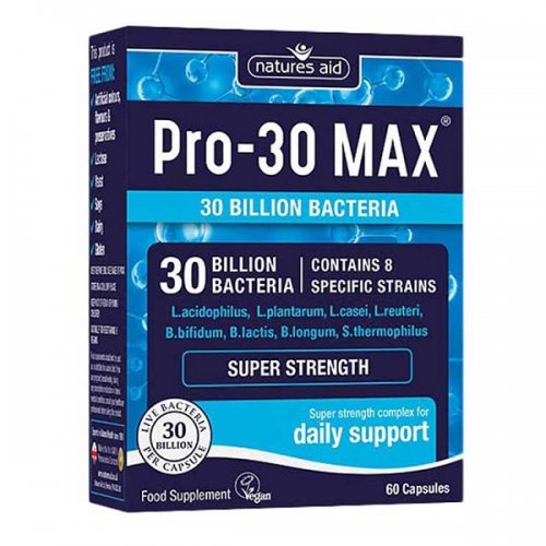 NATURES AID PRO-30 MAX (30 BILLION DAILY PROBIOTIC) 60 VCAPS