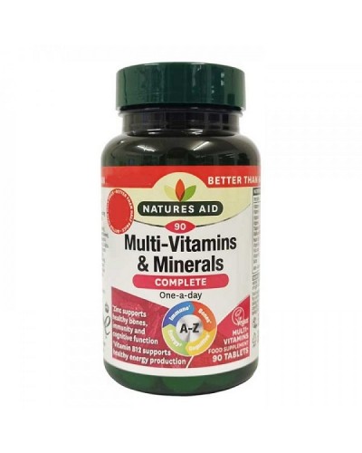 NATURES AID COMPLETE MULTIVITAMINS & MINERALS 90CAPS