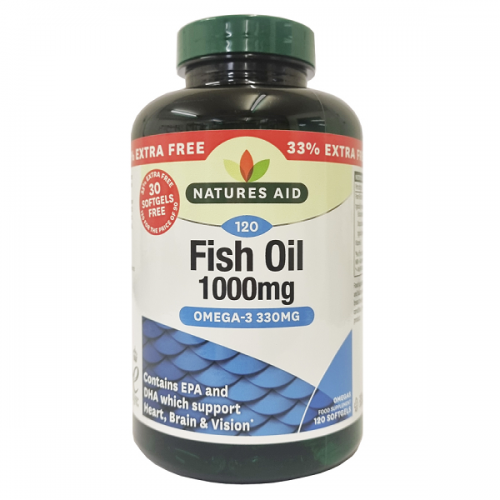 NATURES AID FISH OIL 1000MG (OMEGA-3) 120 SOFTGELS