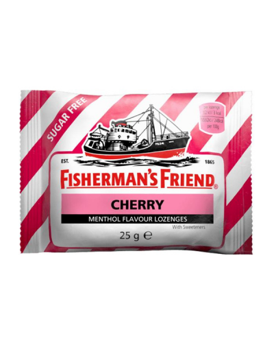 FISHERMAN'S FRIEND CHERRY ΚΑΡΑΜΕΛΕΣ ΓΙΑ ΤΟΝ ΠΟΝΟΛΑΙΜΟ ΜΕ ΓΕΥΣΗ ΚΕΡΑΣΙ ΧΩΡΙΣ ΖΑΧΑΡΗ 25GR