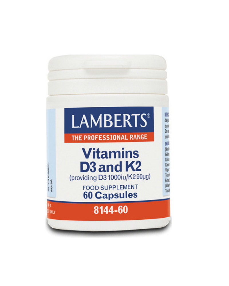 LAMBERTS VITAMINS D3 1000IU & K2 90MG 60CAPS LAMBERTS VITAMINS D3 1000IU & K2 90MG 60CAPS