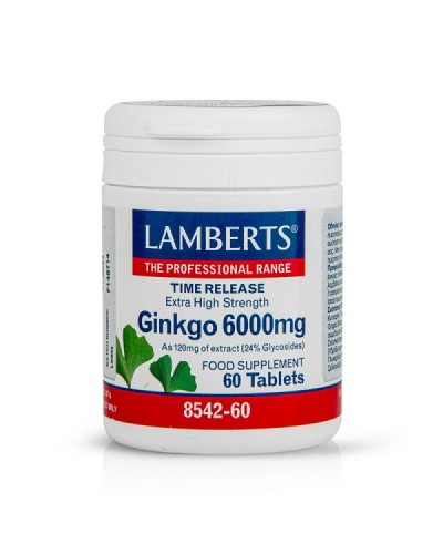 LAMBERTS GINKGO BILOBA EXTRACT 6000MG 60TABS