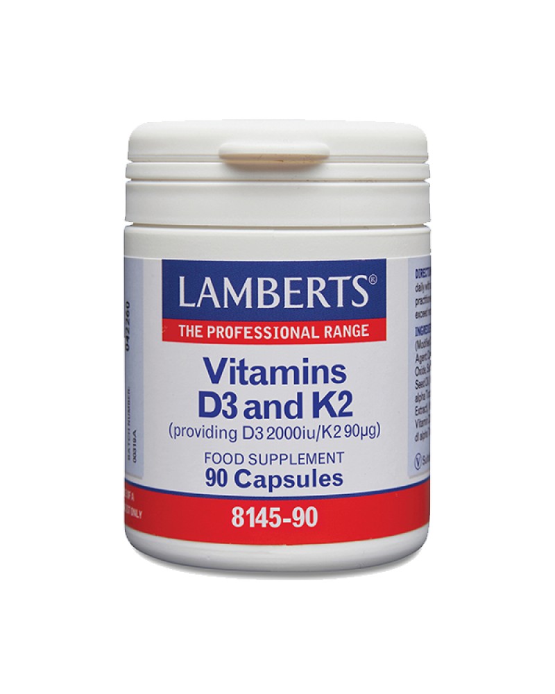 LAMBERTS VITAMINS D3 2000IU & K2 90MG 90CAPS LAMBERTS VITAMINS D3 2000IU & K2 90MG 90CAPS