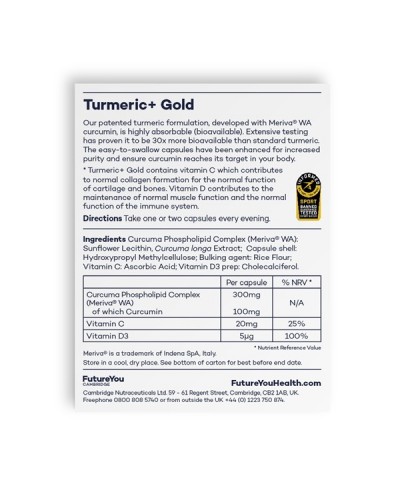 FUTUREYOU CAMBRIDGE TURMERIC+ GOLD 28 Vegan Caps