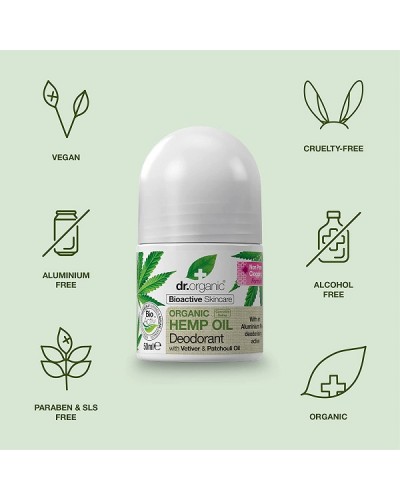 DR.ORGANIC ORGANIC HEMP OIL DEODORANT 50ML