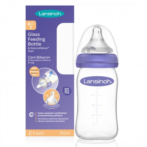 LANSINOH ΓΥΑΛΙΝΟ ΜΠΙΜΠΕΡΟ ΜΕ ΘΗΛΗ NATURALWAVE ΑΡΓΗΣ ΡΟΗΣ 160ML