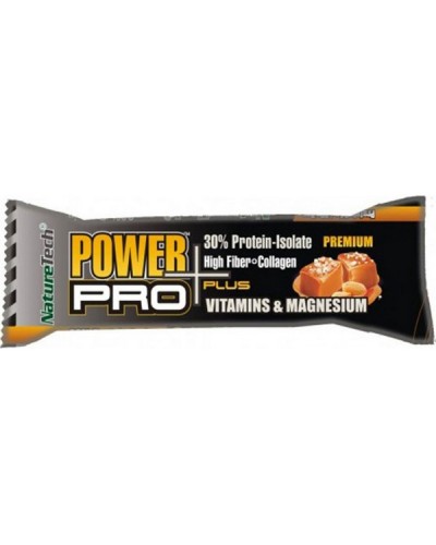 NATURETECH POWER PRO PLUS VITAMINS & MAGNESIUM PROTEIN BAR SALTED CARAMEL 80G