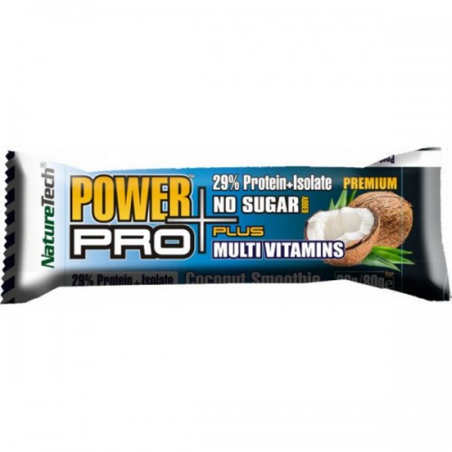 NATURETECH POWER PRO PLUS MULTI VITAMINS PROTEIN BAR COCONUT SMOOTHIE NO SUGAR 80G