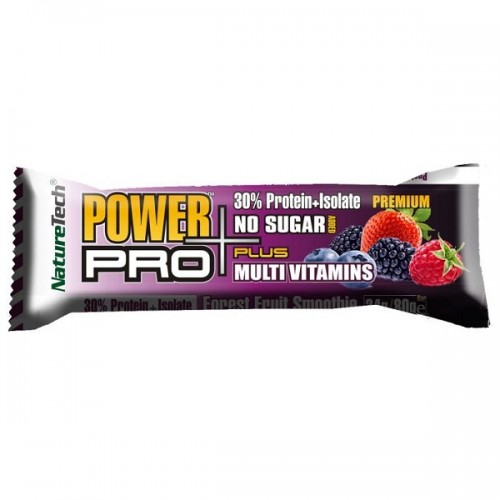 NATURETECH POWER PRO PLUS MULTI VITAMINS PROTEIN BAR FOREST FRUIT SMOOTHIE NO SUGAR 80G