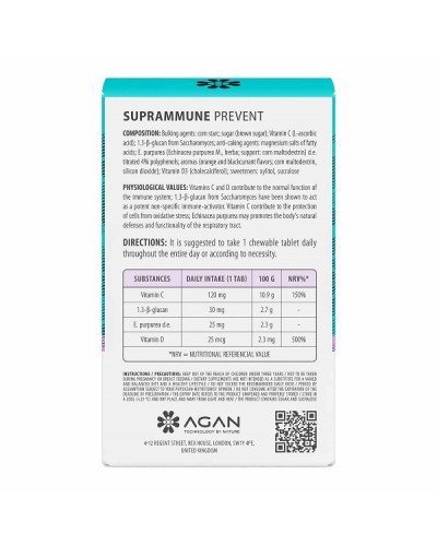 AGAN PROMO SUPRAMMUNE PREVENT 30 CHEWABLE TABS & SUPRAMMUNE THROAT RELIEF SPRAY 20 ML (1+1 ΔΩΡΟ)