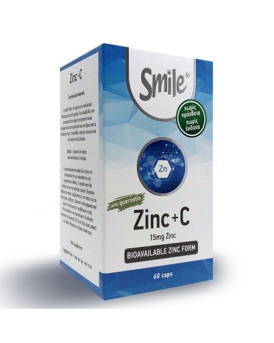 SMILE ZINC 15MG & VITAMIN C 500MG 60CAPS