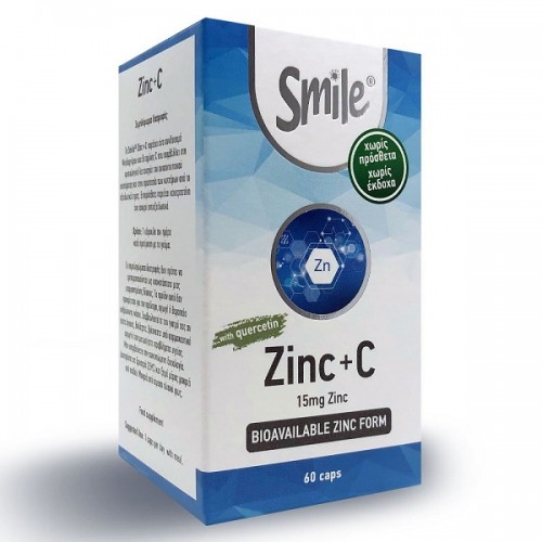 SMILE ZINC 15MG & VITAMIN C 500MG 60CAPS