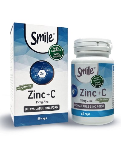 SMILE ZINC 15MG & VITAMIN C 500MG 60CAPS