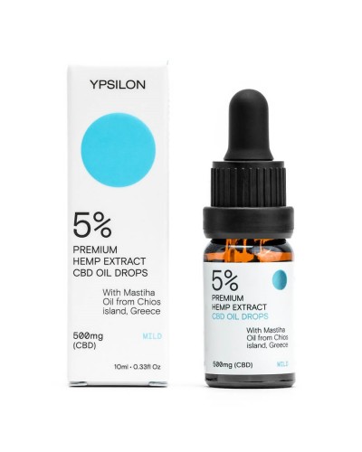 YPSILON 5% 500MG “MILD” PREMIUM HEMP EXTRACT DROPS WITH CHIOS MASTIHA OIL 10ML