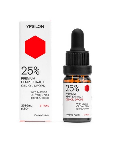 YPSILON 25% 2500MG “STRONG” PREMIUM HEMP EXTRACT DROPS WITH CHIOS MASTIHA OIL 10ML