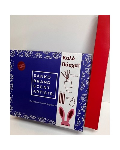 SANKO PROMO REED DIFFUSER ΑΡΩΜΑΤΙΚΟ ΧΩΡΟΥ ΜΕ ΣΤΙΚΣ 125ml + ΚΕΡΙΑ ΚΗΡΟΠΗΓΙΟΥ 4τμχ + ROOM SPRAY 50ml