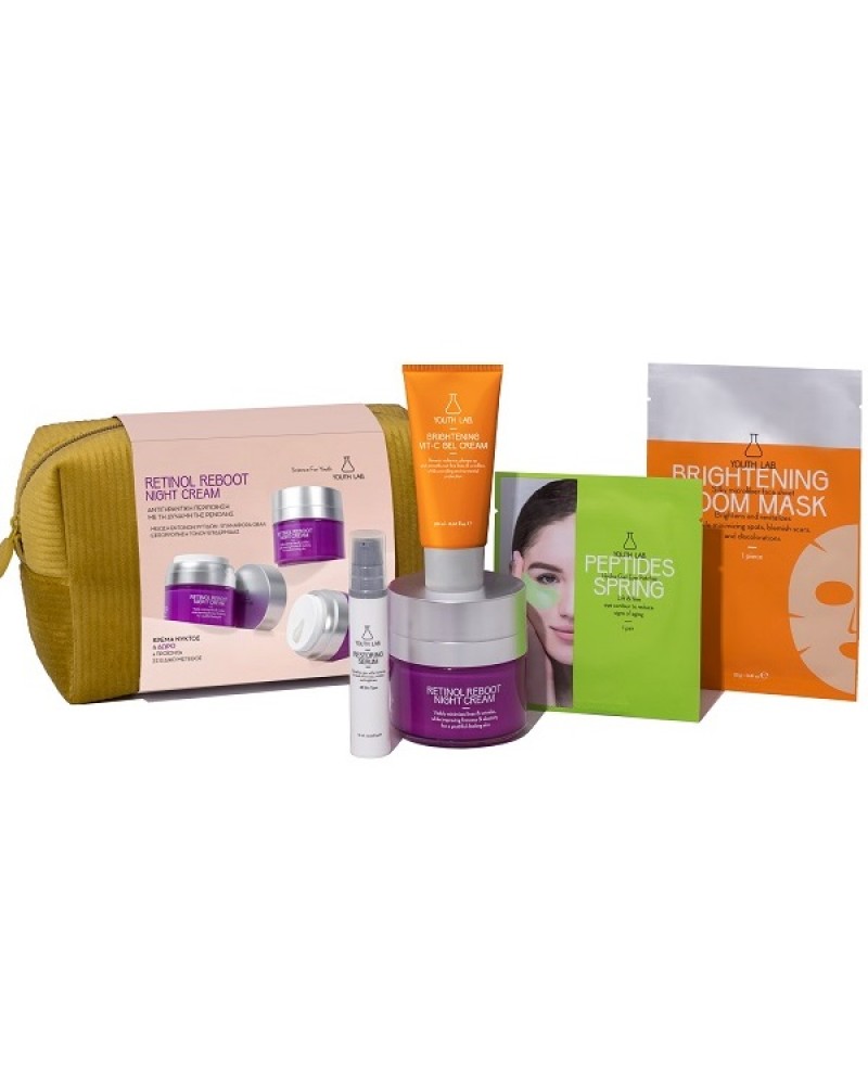 YOUTH LAB. RETINOL REBOOT NIGHT CREAM 50ML & ΔΩΡΟ RESTORING SERUM 10ML & BRIGHTENING VIT-C GEL CREAM 20ML & PEPTIDES SPRING HYDRA-GEL EYE PATCHES ΜΟΝΟΔΟΣΗ & BRIGHTENING BOOM MASK ΜΟΝΟΔΟΣΗ & ΒΕΛΟΥΔΙΝΟ ΝΕΣΕΣΕΡ YOUTH LAB. RETINOL REBOOT NIGHT CREAM 50ML & ΔΩΡΟ RESTORING SERUM 10ML & BRIGHTENING VIT-C GEL CREAM 20ML & PEPTIDES SPRING HYDRA-GEL EYE PATCHES ΜΟΝΟΔΟΣΗ & BRIGHTENING BOOM MASK ΜΟΝΟΔΟΣΗ & ΒΕΛΟΥΔΙΝΟ ΝΕΣΕΣΕΡ