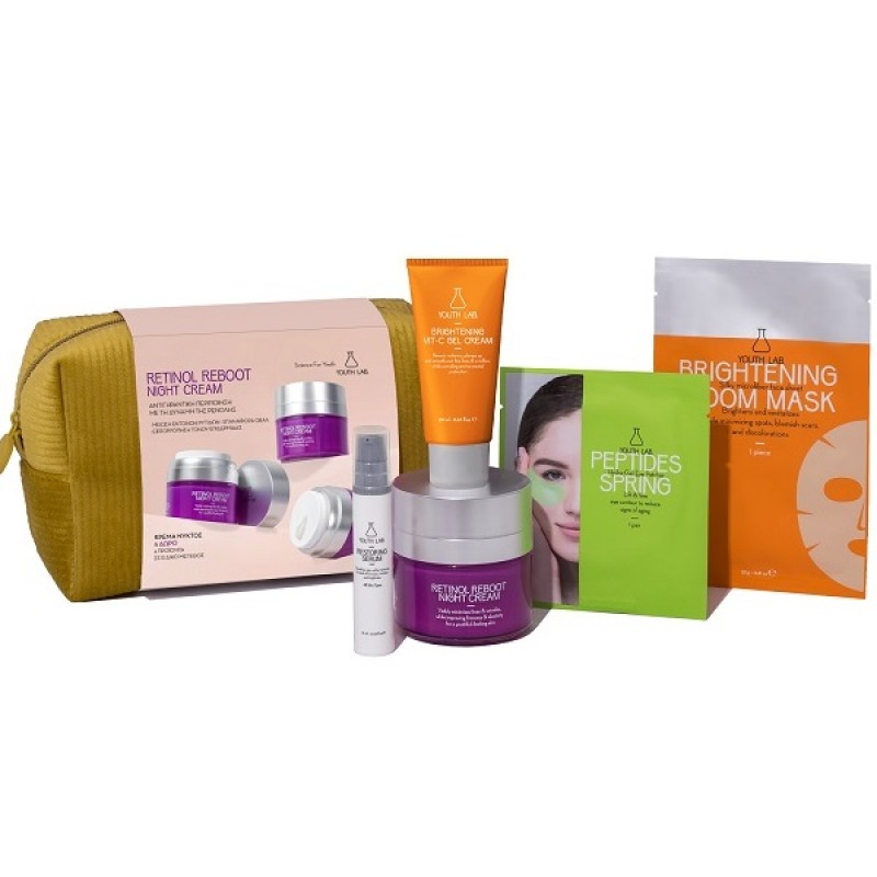 YOUTH LAB. RETINOL REBOOT NIGHT CREAM 50ML & ΔΩΡΟ RESTORING SERUM 10ML & BRIGHTENING VIT-C GEL CREAM 20ML & PEPTIDES SPRING HYDRA-GEL EYE PATCHES ΜΟΝΟΔΟΣΗ & BRIGHTENING BOOM MASK ΜΟΝΟΔΟΣΗ & ΒΕΛΟΥΔΙΝΟ ΝΕΣΕΣΕΡ YOUTH LAB. RETINOL REBOOT NIGHT CREAM 50ML & ΔΩΡΟ RESTORING SERUM 10ML & BRIGHTENING VIT-C GEL CREAM 20ML & PEPTIDES SPRING HYDRA-GEL EYE PATCHES ΜΟΝΟΔΟΣΗ & BRIGHTENING BOOM MASK ΜΟΝΟΔΟΣΗ & ΒΕΛΟΥΔΙΝΟ ΝΕΣΕΣΕΡ