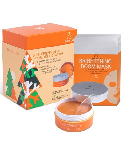 YOUTH LAB. PROMO BRIGHTENING VIT-C HYDRA-GEL EYE PATCHES 30 ζευγάρια & ΔΩΡΟ BRIGHTENING BOOM MASK 4τμχ