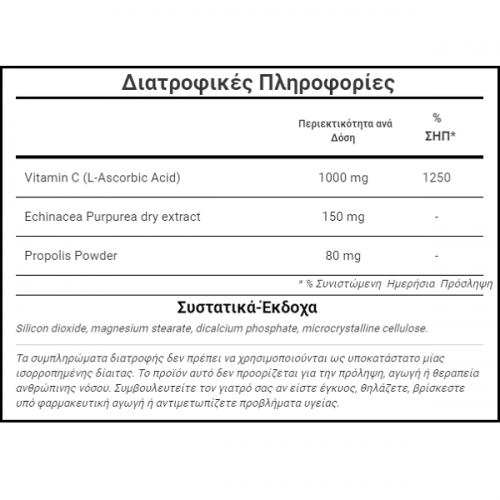 INOPLUS ECHINACEA, PROPOLIS & VITAMINC 1000MG 20TABS