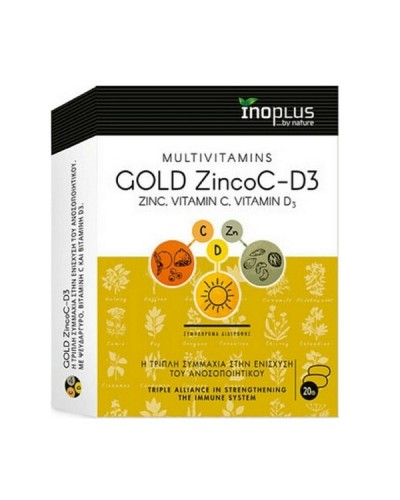 INOPLUS GOLD ZINCOC-D3 ZINC, VITAMIN C, VITAMIN D3 20TABS