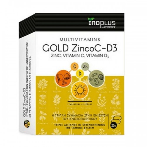 INOPLUS GOLD ZINCOC-D3 ZINC, VITAMIN C, VITAMIN D3 20TABS