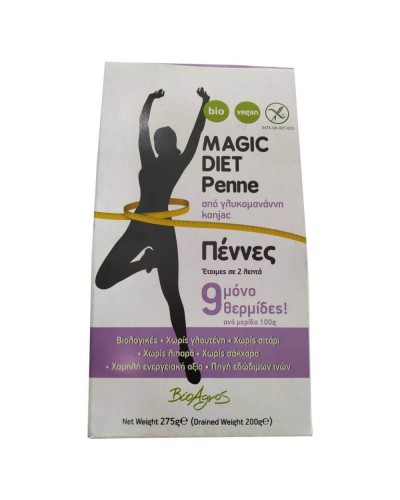 BIOAGROS MAGIC DIET PASTA ΠΕΝΝΕΣ ΑΠΟ ΓΛΥΚΟΜΑΝΝΑΝΗ ΧΩΡΙΣ ΓΛΟΥΤΕΝΗ BIO 275GR