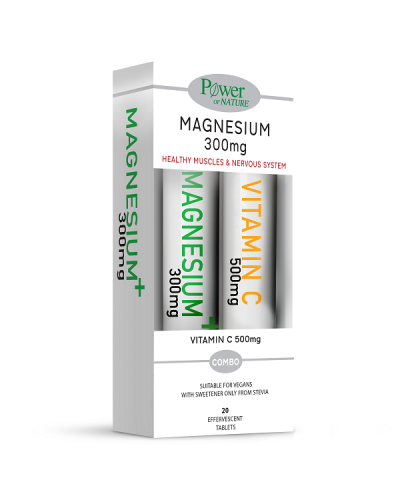 POWER HEALTH PROMO MAGNESIUM STEVIA 300mg 20 ΑΝΑΒΡΑΖΟΝΤΑ ΔΙΣΚΙΑ & ΔΩΡΟ VITAMIN C 500mg 20 ΑΝΑΒΡΑΖΟΝΤΑ ΔΙΣΚΙΑ