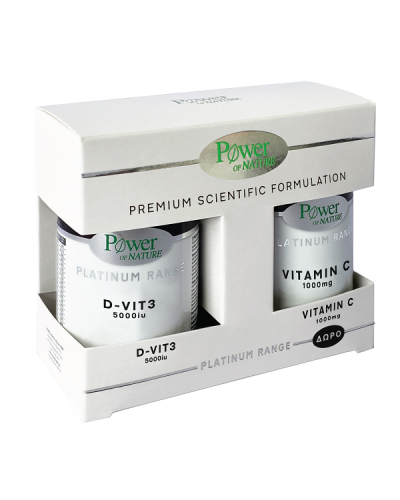 POWER HEALTH PROMO PLATINUM D-VIT3 5000IU 60TABS & ΔΩΡΟ VITAMIN C 1000MG 20TABS