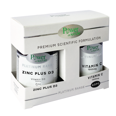POWER HEALTH PROMO PLATINUM ZINC PLUS D3 30CAPS & ΔΩΡΟ VITAMIN C 1000MG 20TABS