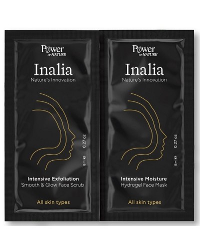 POWER OF NATURE INALIA INTENSIVE EXFOLIATION SMOOTH & GLOW FACE SCRUB 8ML & INALIA INTENSIVE MOISTURE HYDROGEL FACE MASK 8ML