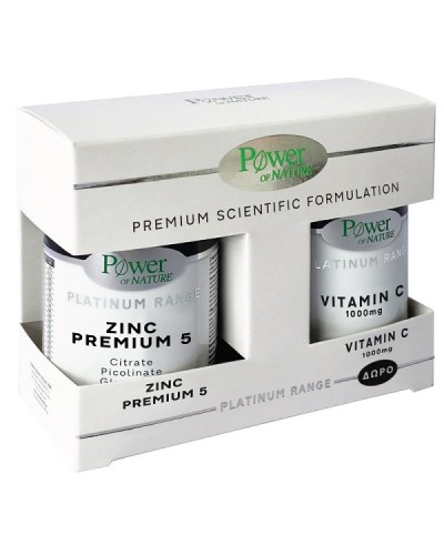 POWER HEALTH PLATINUM RANGE ZINC PREMIUM 5 30CAPS & ΔΩΡΟ VITAMIN C 1000MG 20TABS