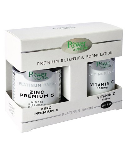 POWER HEALTH PROMO PLATINUM RANGE ZINC PREMIUM 5 30CAPS & ΔΩΡΟ VITAMIN C 1000MG 20TABS