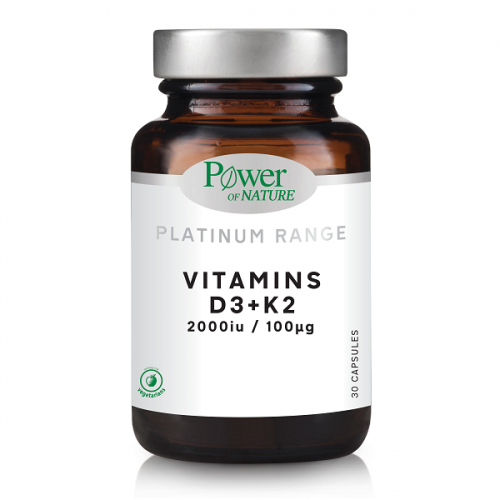 POWER HEALTH PLATINUM VITAMINS D3 2000IU + K2 100ΜG 30CAPS