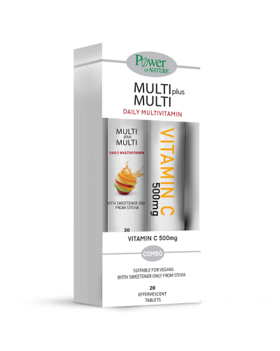 POWER HEALTH PROMO MULTI+MULTI STEVIA 20ΑΝΑΒΡΑΖΟΝΤΑ ΔΙΣΚΙΑ & VITAMIN C 500MG 20ΑΝΑΒΡΑΖΟΝΤΑ ΔΙΣΚΙΑ