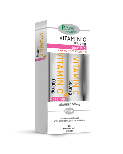 POWER HEALTH PROMO VITAMIN C 1000MG ROSE HIP STEVIA 20ΑΝΑΒΡΑΖΟΝΤΑ ΔΙΣΚΙΑ & VITAMIN C 500MG 20ΑΝΑΒΡΑΖΟΝΤΑ ΔΙΣΚΙΑ