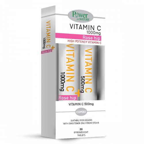 POWER HEALTH PROMO VITAMIN C 1000MG ROSE HIP STEVIA 20ΑΝΑΒΡΑΖΟΝΤΑ ΔΙΣΚΙΑ & VITAMIN C 500MG 20ΑΝΑΒΡΑΖΟΝΤΑ ΔΙΣΚΙΑ