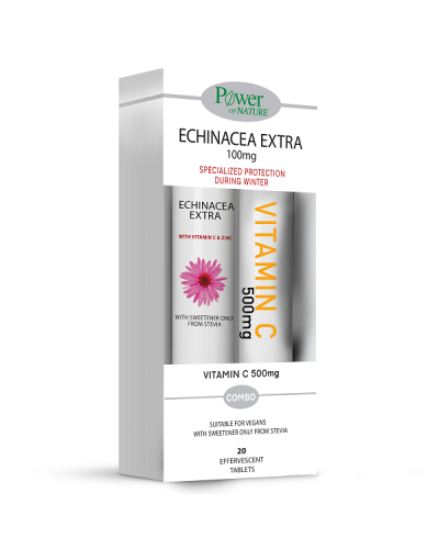 POWER HEALTH PROMO ECHINACEA EXTRA STEVIA 20 ΑΝΑΒΡΑΖΟΝΤΑ ΔΙΣΚΙΑ & ΔΩΡΟ VITAMIN C 500MG 20 ΑΝΑΒΡΑΖΟΝΤΑ ΔΙΣΚΙΑ