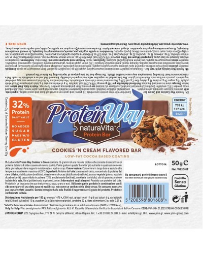 NATURA VITA PROTEIN WAY BAR COOKIES FLAVOUR 32% PROTEIN 50GR