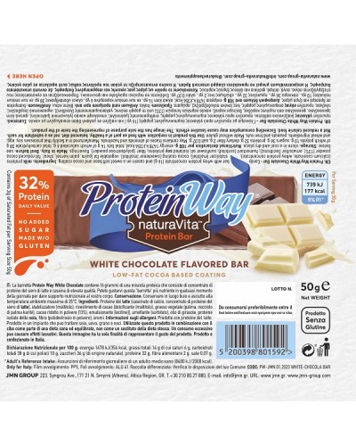 NATURA VITA PROTEIN WAY BAR WHITE CHOCOLATE FLAVOUR 32% PROTEIN 50GR