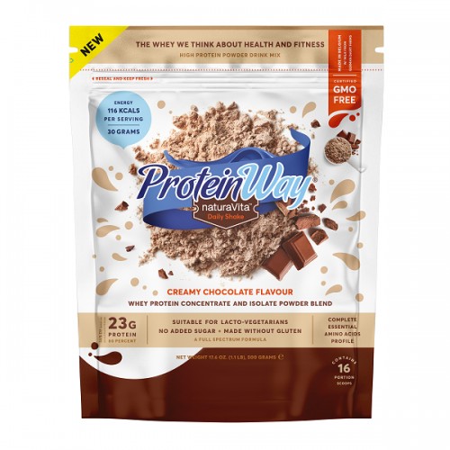 NATURA VITA PROTEIN WAY POWDER DRINK MIX 80% CHOCOLATE FLAVOUR 500GR