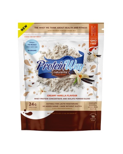 NATURA VITA PROTEIN WAY POWDER DRINK MIX 80% VANILLA FLAVOUR 500GR