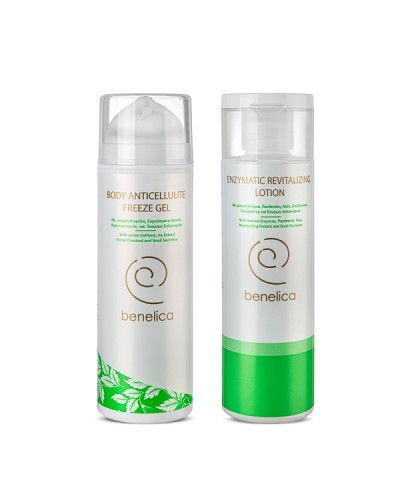 BENELICA ENZYMATIC AND SLIMMING SYSTEM ENZYMATIC REVITALIZING LOTION  200ML& BODY ANTICELLULITE FREEZE GEL 150ML