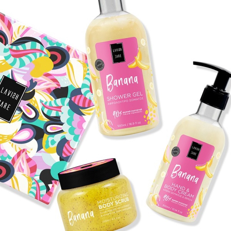 LAVISH CARE GIFT SET SHOWER GEL BANANA 500ML & HAND & BODY CREAM BANANA  300ML &