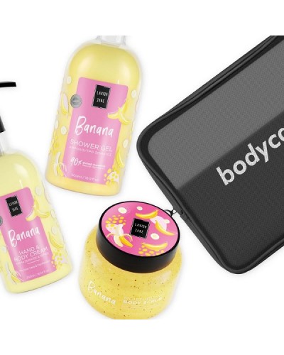 LAVISH CARE PROMO BANANA SHOWER GEL 500ml & HAND AND BODY CREAM 300ml & BODY SCRUBS 250ml