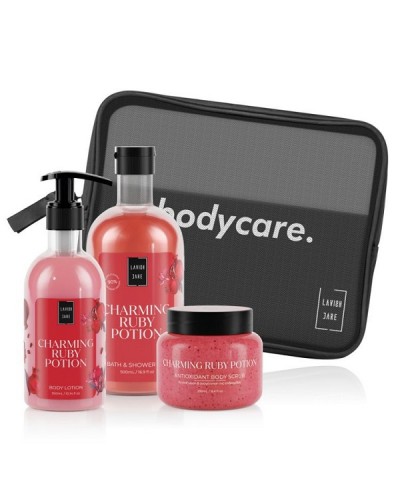 LAVISH CARE PROMO CHARMING RUBY POTION SHOWER GEL 500ml & BODY LOTION 300ml & BODY SCRUB 250ml