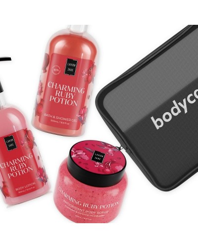 LAVISH CARE PROMO CHARMING RUBY POTION SHOWER GEL 500ml & BODY LOTION 300ml & BODY SCRUB 250ml