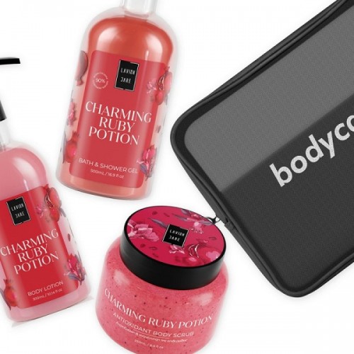 LAVISH CARE PROMO CHARMING RUBY POTION SHOWER GEL 500ml & BODY LOTION 300ml & BODY SCRUB 250ml