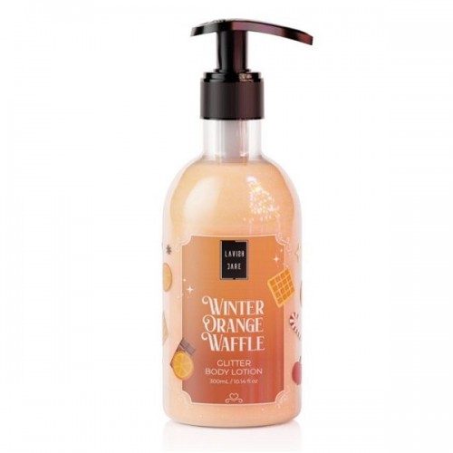 LAVISH CARE PROMO WINTER ORANGE WAFFLE BAG SET BATH & SHOWER GEL 500ml & GLITTER BODY LOTION 300ml