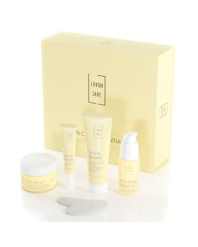 LAVISH CARE PROMO SKIN CARE ESSENTIALS SHINE BRIGHT ANTIOXIDANT GLOW FACE RICH CREAM 50ml & BRIGHTENING EYE CREAM 15ml & DETOXIFYINHG & GLOW FACE MASK 75ml & ANTI-OX VITAMIN C FACE SERUM 30ml & ΔΩΡΟ GUA SHA